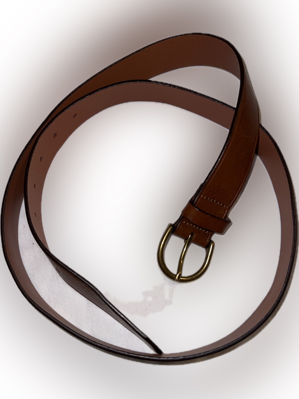 Madewell Tan Brown Leather Belt with Gold Buckle - Picture 1 of 2